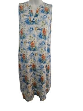 Womens Sleeveless Ocean Disney Cruiseline Mickey Minnie Mouse Sundress - Large